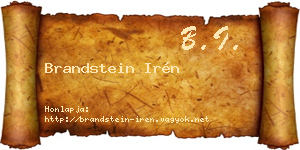Brandstein Irén névjegykártya
